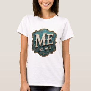 Dynamic Gold ME EST 2003 3D Text Art T-Shirt