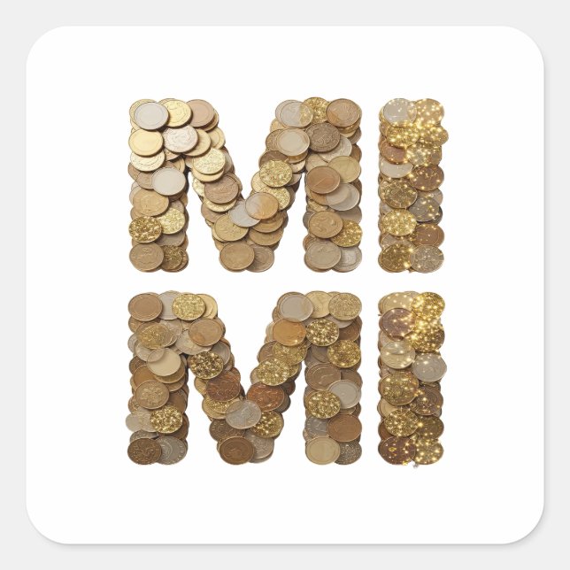 Dynamic Gold MINI Square Sticker (Front)