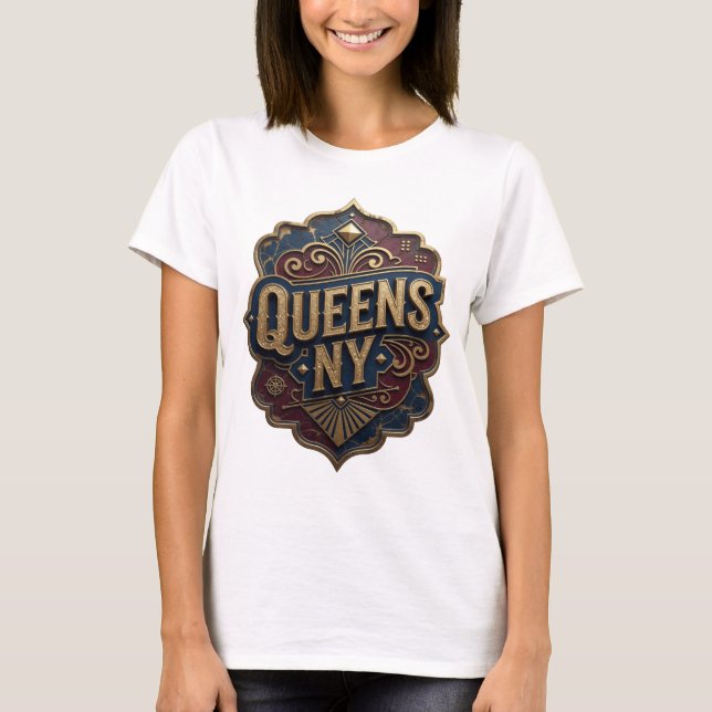 Dynamic Gold QUEENS NY Custom Tee (Front)