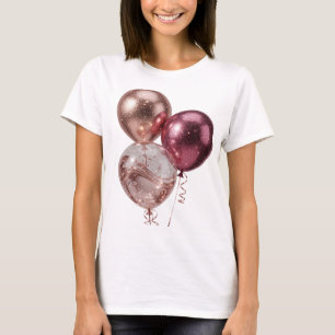 Dynamic Gold ROSE GOLD AND PINK BALLOONS T-Shirt