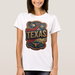 Dynamic Gold TEXAS 3D Text Art T-Shirt
