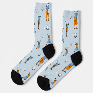 Dynamic Golfers and Golf Balls Artwork Socks
