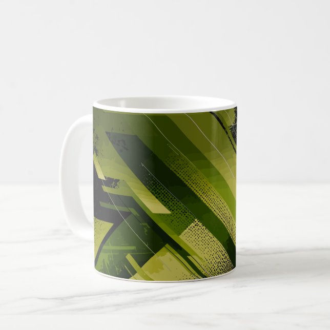 Dynamic Green Abstract Background Coffee Mug (Front Left)