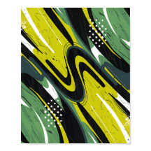 Dynamic Green and Lime Green Abstract Flow
