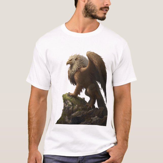 Dynamic Griffin Roar Fantasy Art T-Shirt (Front)