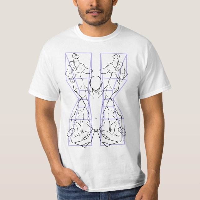 Dynamic Hands and Abstract Face Art T-Shirt (Front)