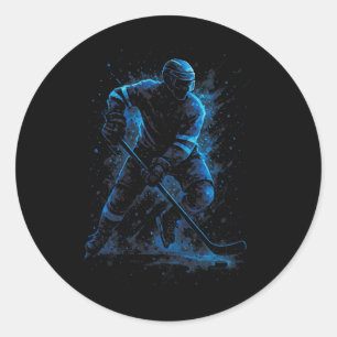 Dynamic Ice Hockey Player - Sports Winter Skate Classic Round Sticker