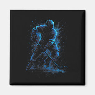 Dynamic Ice Hockey Player - Sports Winter Skate  Magnet