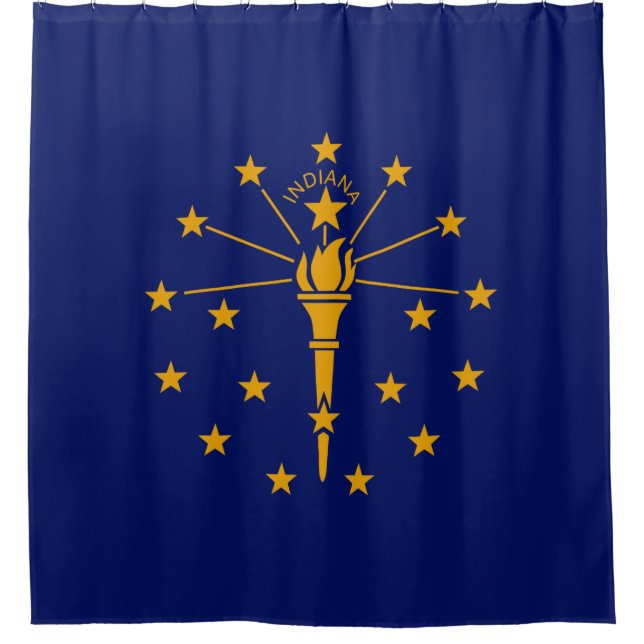 Dynamic Indiana State Flag Graphic on a Shower Curtain (Front)