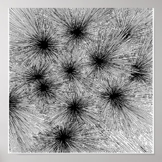 Dynamic Ink Splatter Abstract Coloring Page  Poster