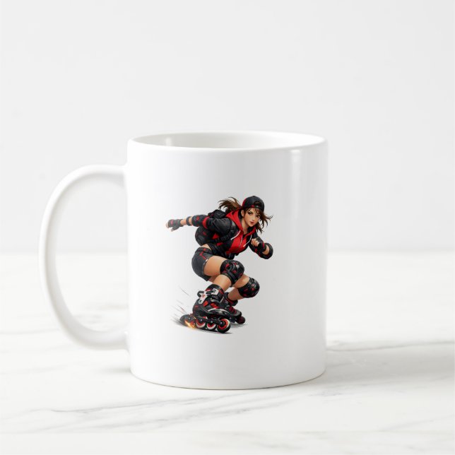 Dynamic Inline Skating Sports Design Coffee Mug (Left)