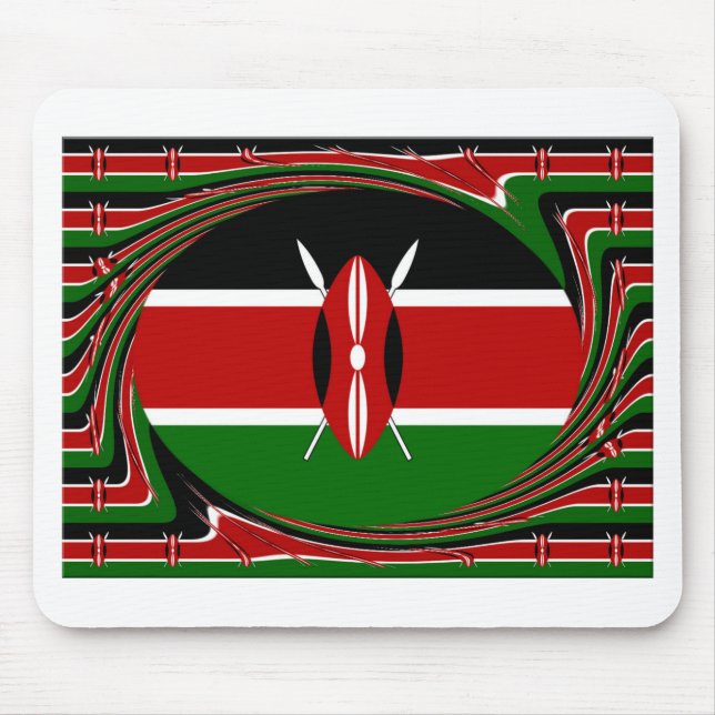  Dynamic Kenyan Flag Vector: An Energetic Design Mouse Pad (Front)