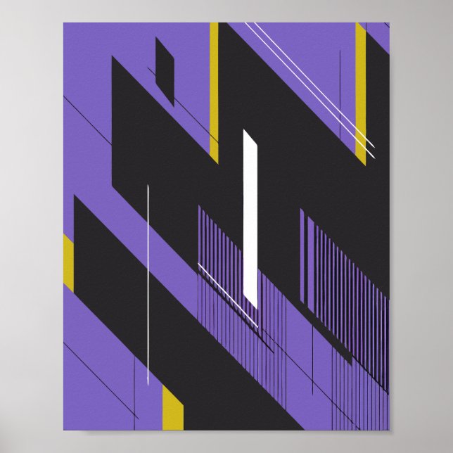Dynamic Lines and Contrasting Colours Poster (Front)