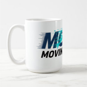 Dynamic logo with runner silhouette and text Move Coffee Mug