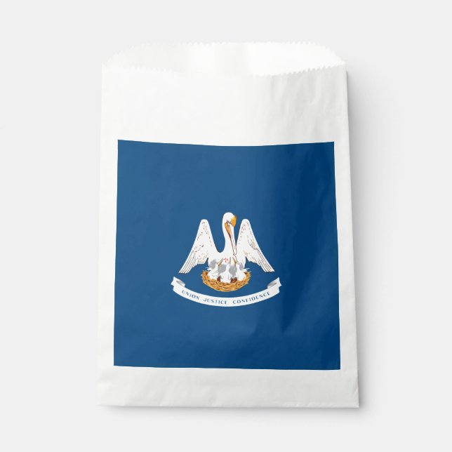 Dynamic Louisiana State Flag Graphic on a Favour Bag (Front)