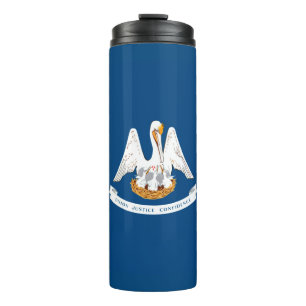 Dynamic Louisiana State Flag Graphic on a Thermal Tumbler