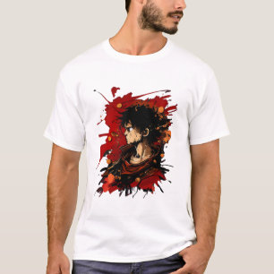 Dynamic Luffy Illustration with Crew in AnimeStyle T-Shirt