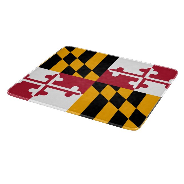 Dynamic Maryland State Flag Cutting Board (Corner)