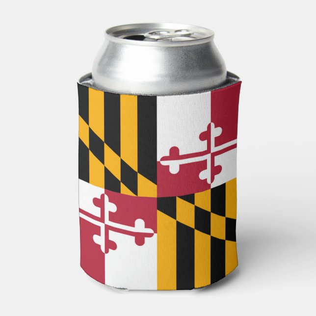 Dynamic Maryland State Flag Graphic on a Can Cooler (Can Front)