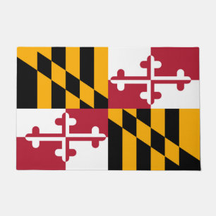 Dynamic Maryland State Flag Graphic on a Doormat