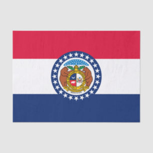 Dynamic Missouri State Flag Graphic on a Tissue Paper