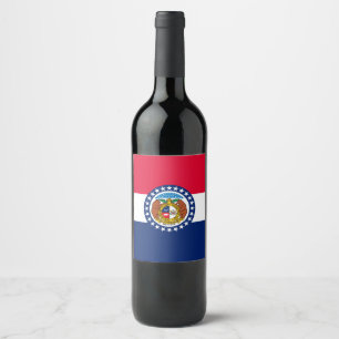 Dynamic Missouri State Flag Graphic on a Wine Label