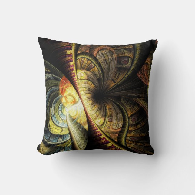 Dynamic Modern Abstract Fractal 2 Cushion (Front)