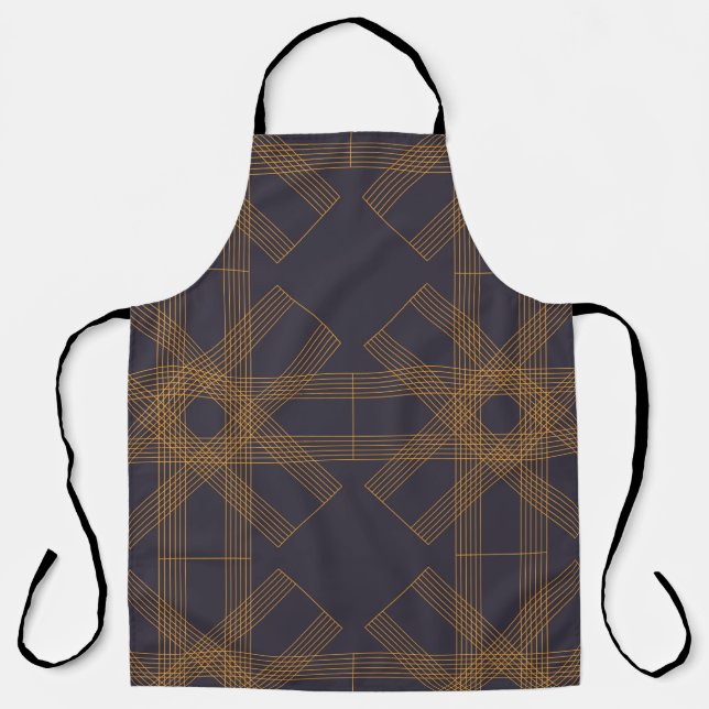 Dynamic, modern, cool, abstract line pattern art apron (Front)
