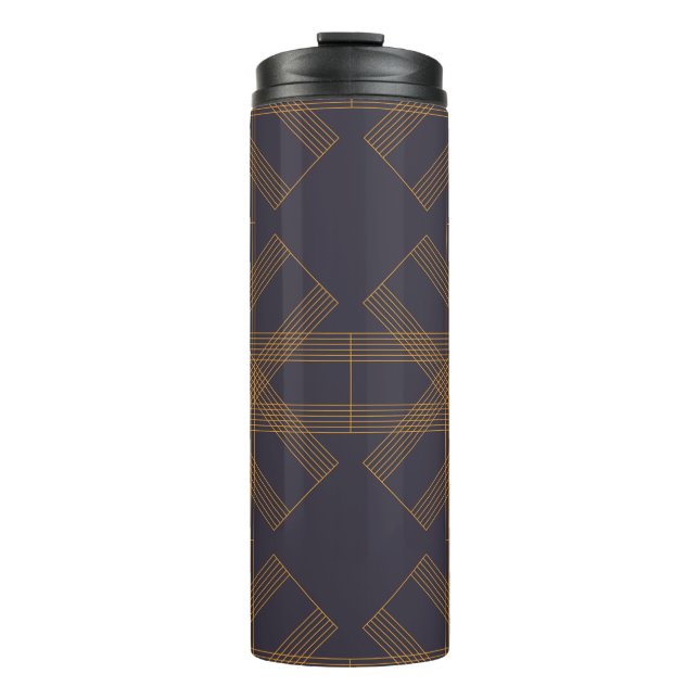Dynamic, modern, cool, abstract line pattern art thermal tumbler (Front)
