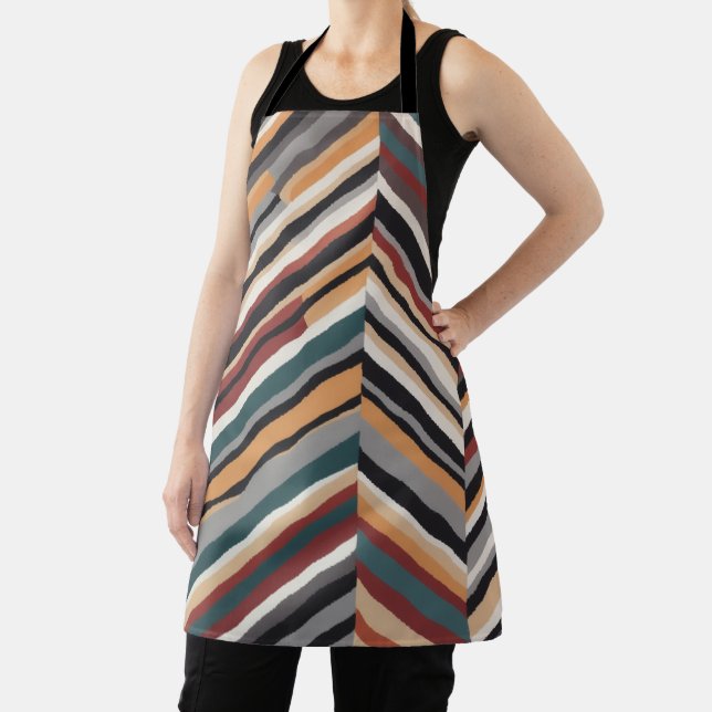 Dynamic multi colour zigzag stripes apron (Insitu)