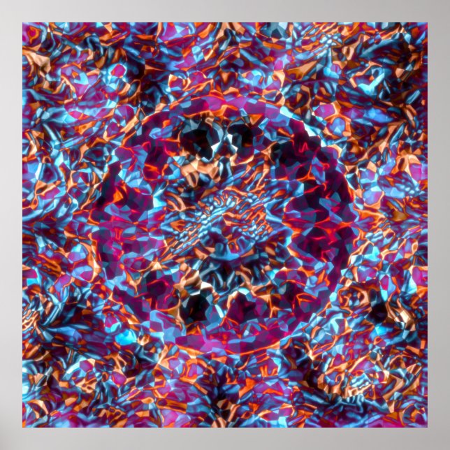 Dynamic Multicolored Abstract Cosmic Textured Poster (Front)