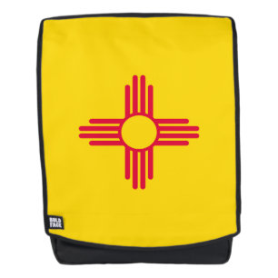 Dynamic New Mexico State Flag Graphic on a Backpack