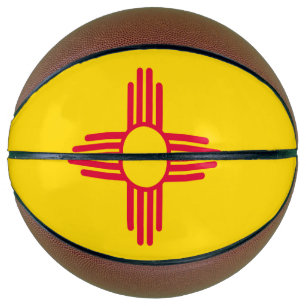 Dynamic New Mexico State Flag Graphic on a Basketball