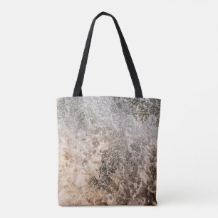 Dynamic Ocean Waves and Sea Foam Abstract Tote Bag