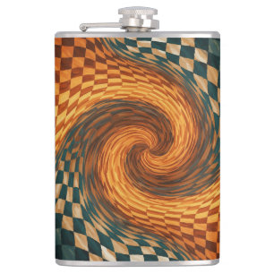 Dynamic Optical Illusion Art Hip Flask