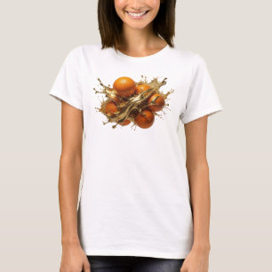Dynamic Orange Abstract Oranges Creative Print T-Shirt