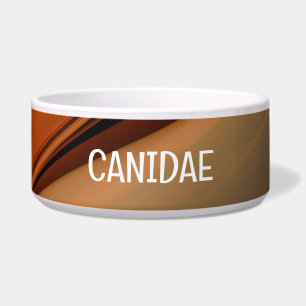 Dynamic Orange Abstract Pet Bowl with CANIDAE Text