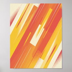 Dynamic Orange & Yellow Streaks Poster