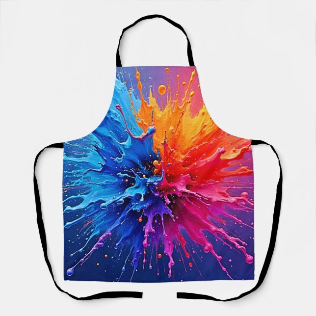 Dynamic Paint Splash Abstract Apron (Front)