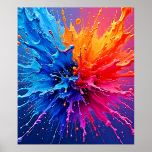 Dynamic Paint Splash Abstract Poster