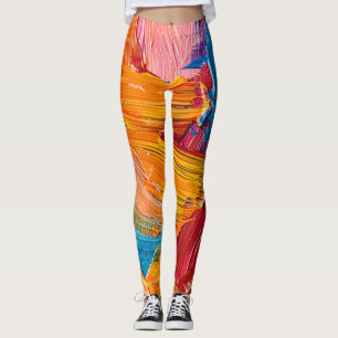 Dynamic Paint Texture: Modern Fluid Art Leggings