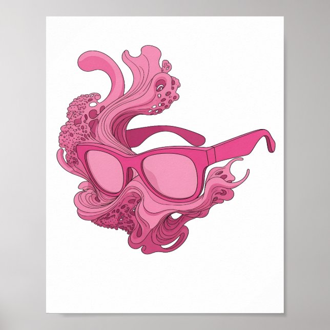 Dynamic Pink ABSTRACT ART Artistic Motif Poster (Front)