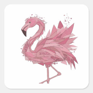 Dynamic Pink FLAMINGO Sticker Motif