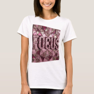 Dynamic Pink FOCUS Text Design T-Shirt