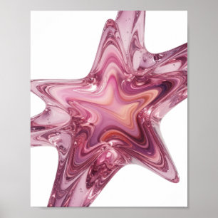 Dynamic Pink GLASS STAR Bold Design Poster