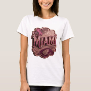Dynamic Pink MIAMI Text Design T-Shirt