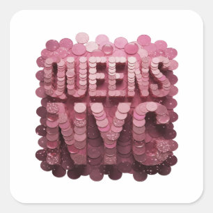 Dynamic Pink QUEENS NYC Sticker Design
