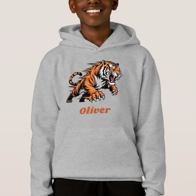 Dynamic Pouncing Tiger Mascot  (Front)