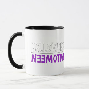 Dynamic Purple Halloween Text with Bold Energy Mug