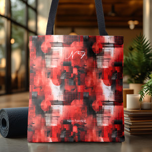 Dynamic Red Abstract Personalised Tote Bag